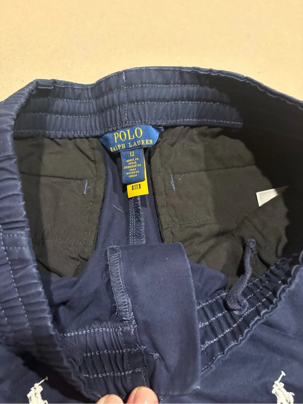 Polo by Ralph Lauren Navy and Pinstripe Shorts with Pony Embroidery Duo
